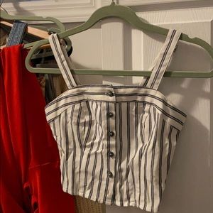 cropped button up top